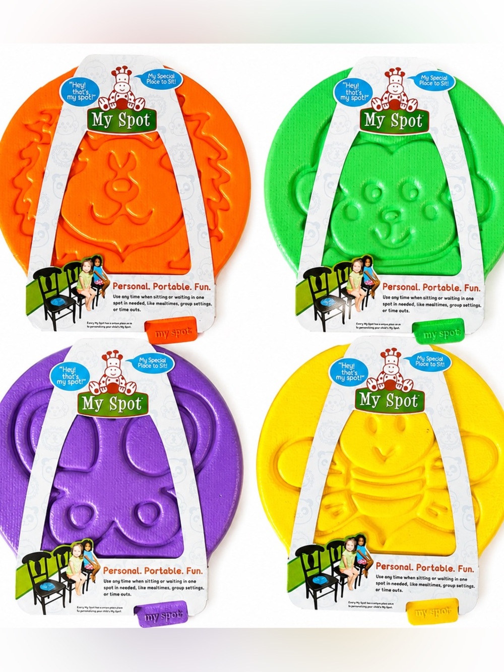 Kids Seat Marker U Pick 1 Orange Lion , Green Monkey, Purple Lion, Yellow Bee